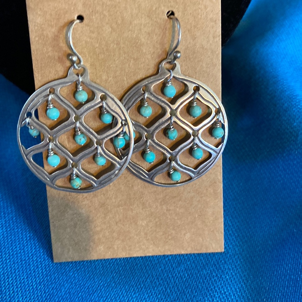 Silpada Sterling Silver with Turquoise Drop Bead Earrings